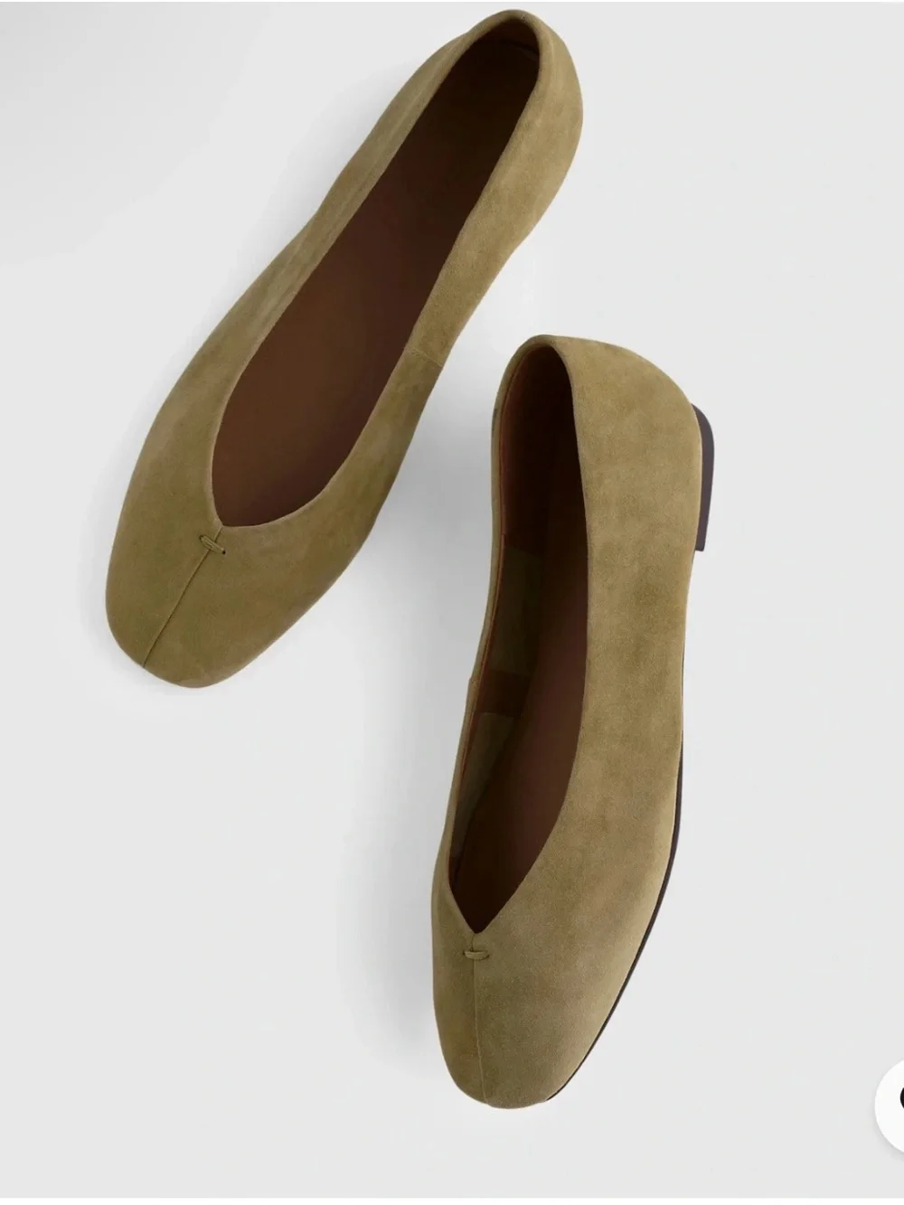 Madewell Olive Suede Square-Toe Ballet Flats size 7.5 New with box